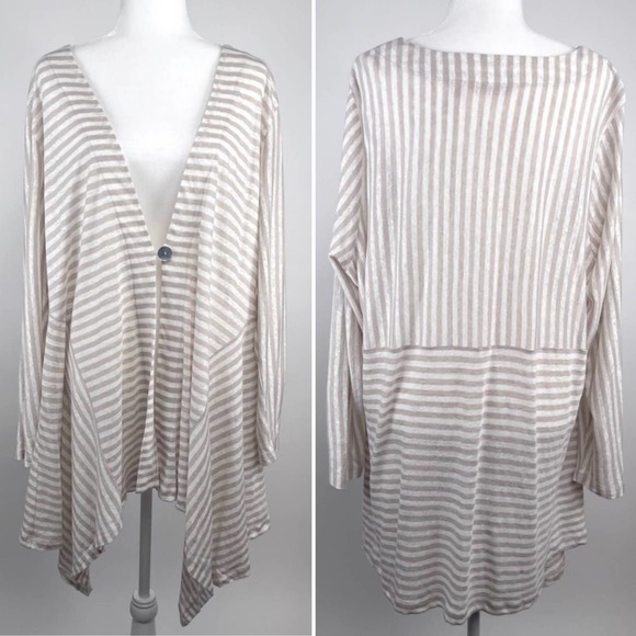 🚨FINAL PRICE 💸Soft Surroundings Linen Cascadia Button Front Tunic Cardigan - Picture 1 of 12
